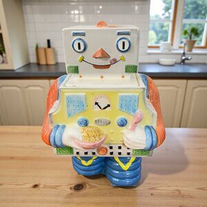 Planetary Pals Cookie Jar 1984 David Hyman Robot Eating Breakfast Cereal